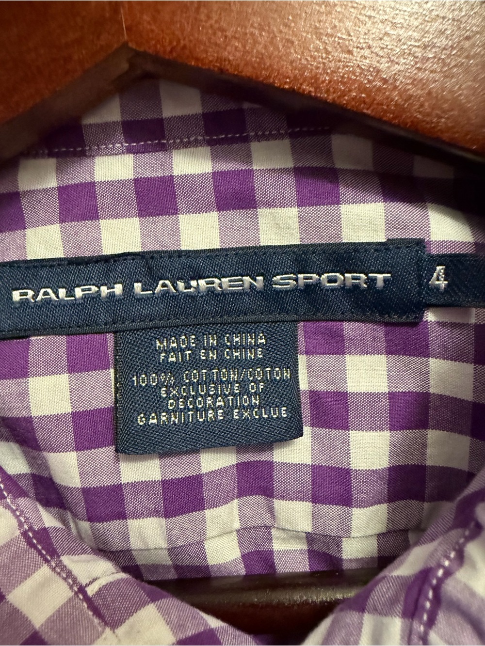 Ralph Lauren Purple and White Checkered Button-Down Shirt - Picture 5 of 5